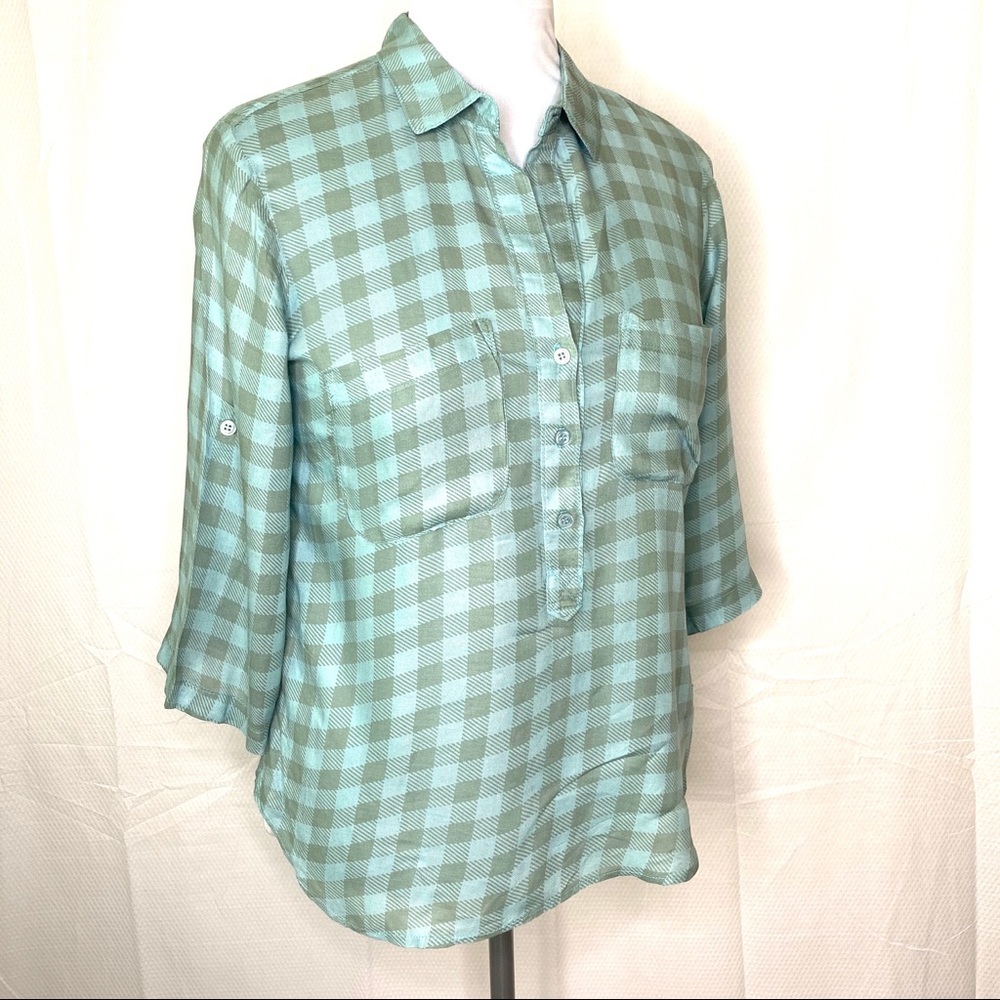Bella Dahl Tunic Top Pullover Checkered - S